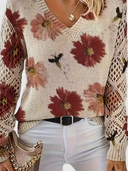 Mirte | Sierlijke Bloemenprint Trui