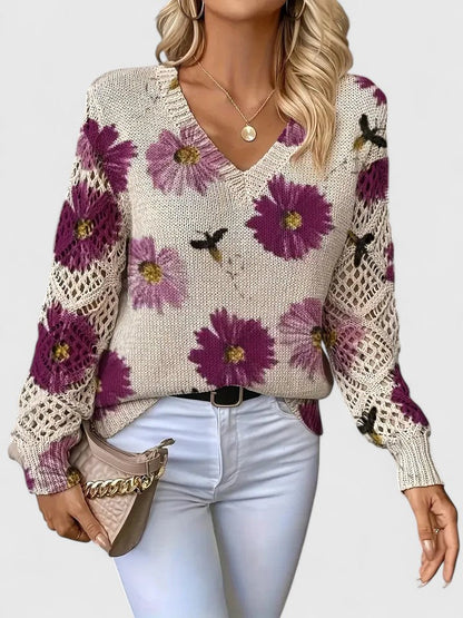 Mirte | Sierlijke Bloemenprint Trui