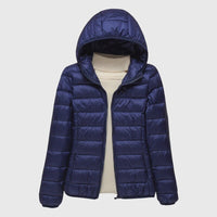 Donkerblauw met capuchon