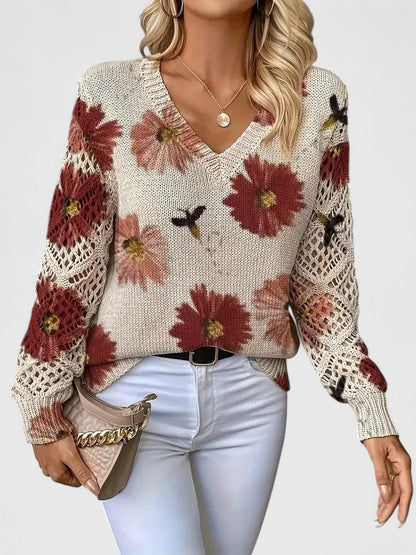 Mirte | Sierlijke Bloemenprint Trui