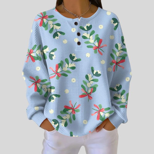 Jeltje | Christmas Sweatshirt met Bloemenprint
