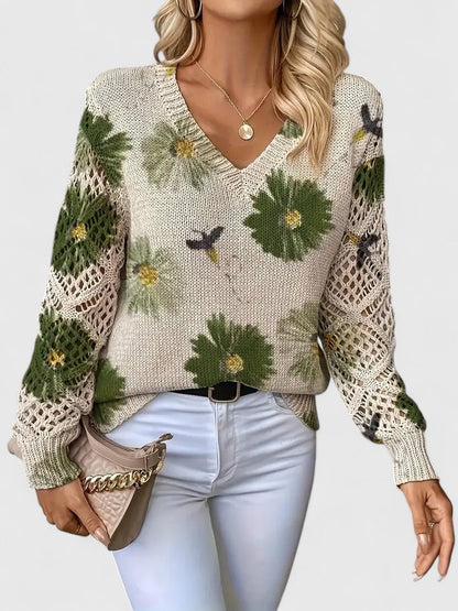 Mirte | Sierlijke Bloemenprint Trui
