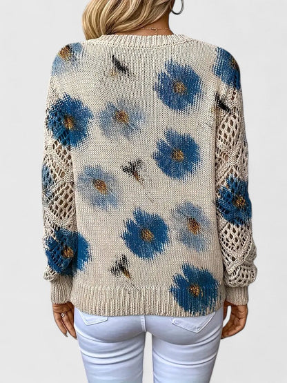 Mirte | Sierlijke Bloemenprint Trui