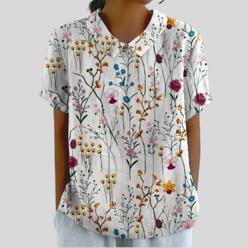 Maartje | Bloemrijke Blouse met Kraag
