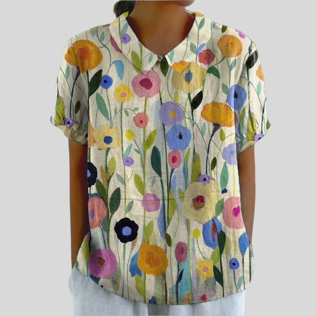 Willemien | Bloemrijke Blouse met Kraag