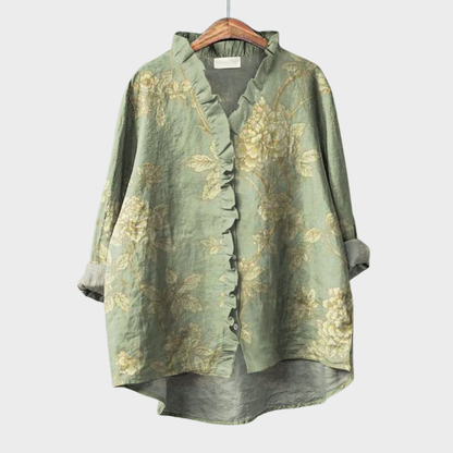 Mathilde | Bloemenprint Ruche Blouse