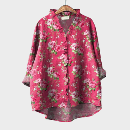 Lonneke | Bloemrijke Ruche Blouse