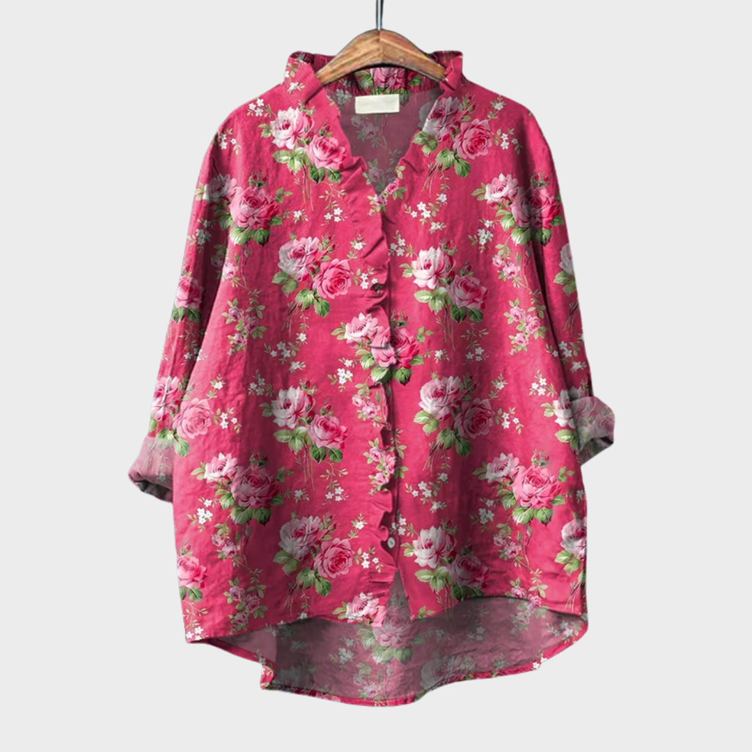 Lonneke | Bloemrijke Ruche Blouse