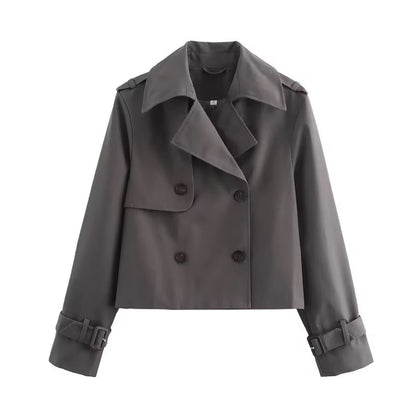 Jantien | Korte Dubbelrijige Trenchcoat