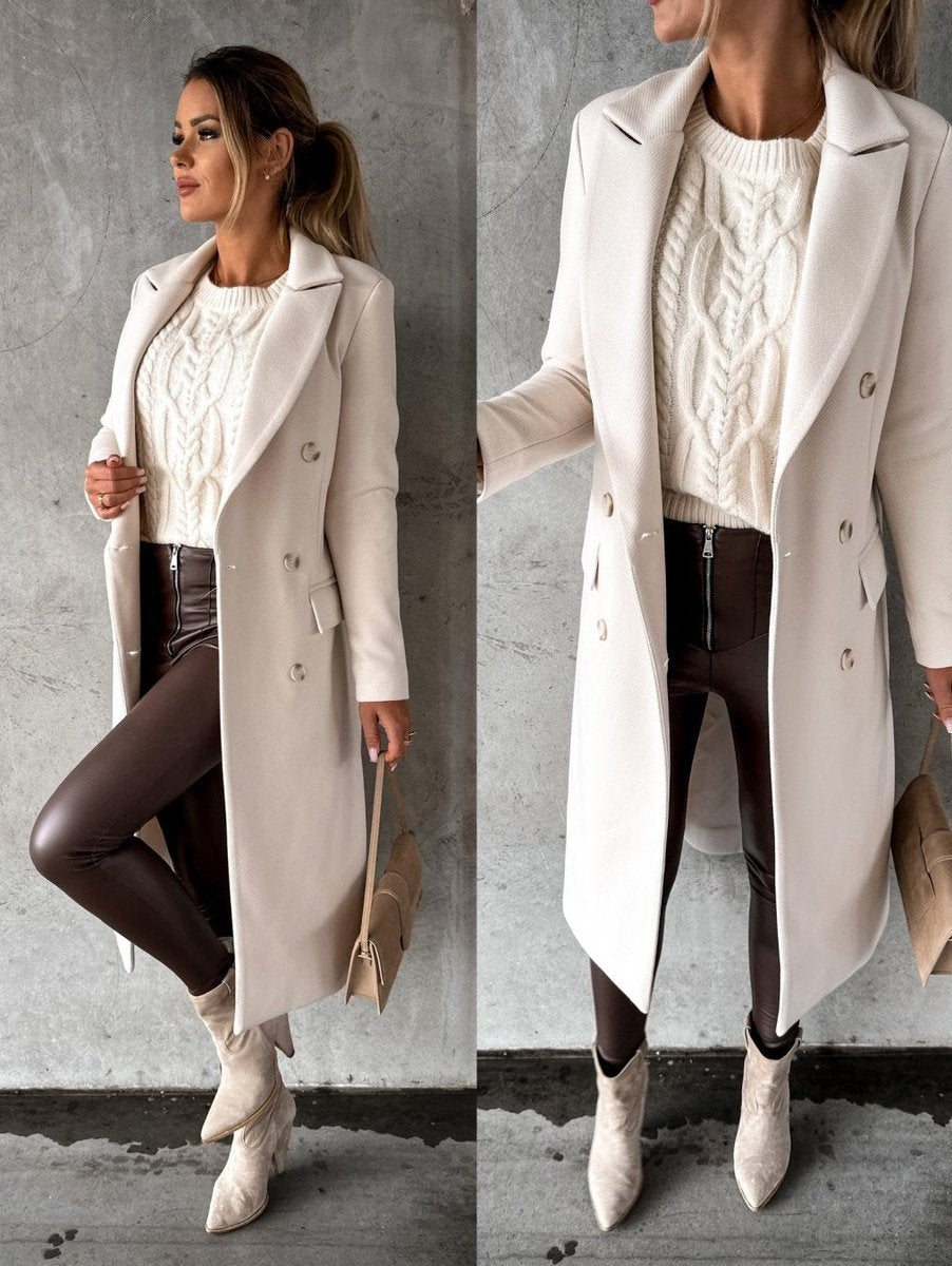 Silke | Elegante Dubbelrijige Lange Jas