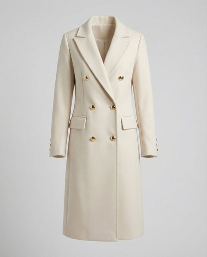Silke | Elegante Dubbelrijige Lange Jas