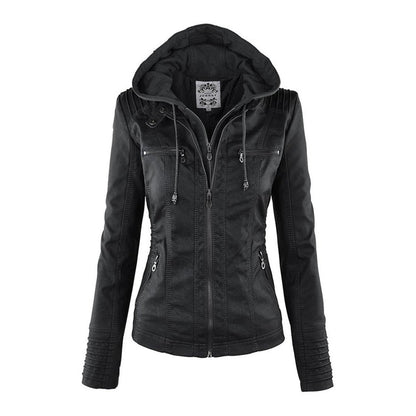 Cornelie | Stijlvol Bikerjack met Afneembare Capuchon