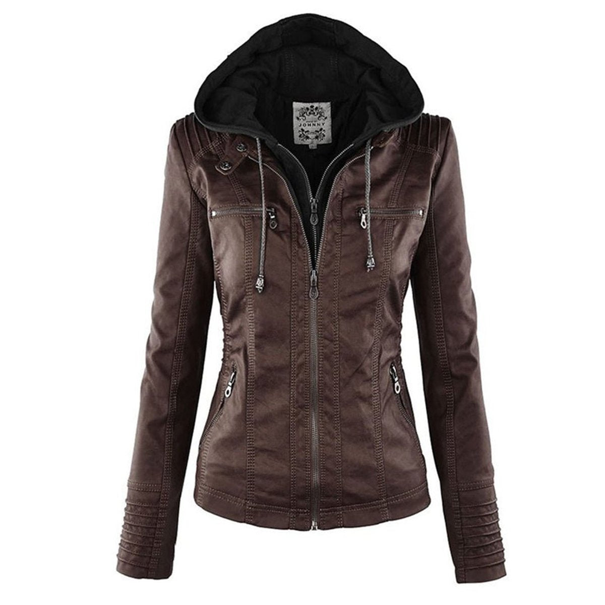 Cornelie | Stijlvol Bikerjack met Afneembare Capuchon