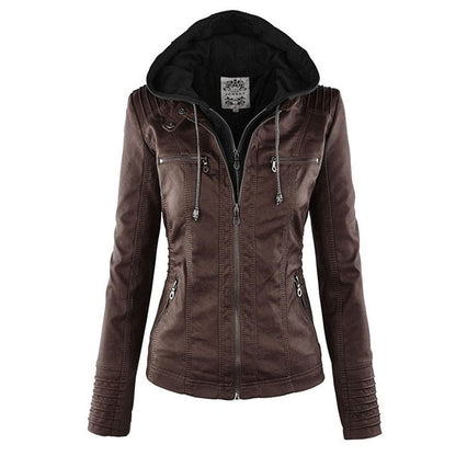 Cornelie | Stijlvol Bikerjack met Afneembare Capuchon
