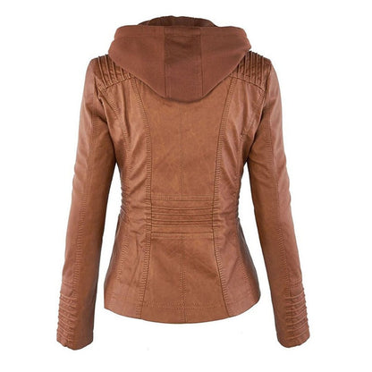 Cornelie | Stijlvol Bikerjack met Afneembare Capuchon